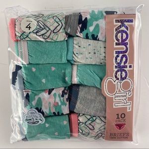 NWT Size 4 Kensie Girl 10 Pack Briefs Underwear